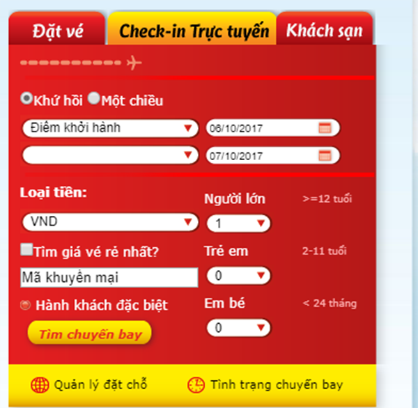 Hướng dẫn check-in online Vietjet Air