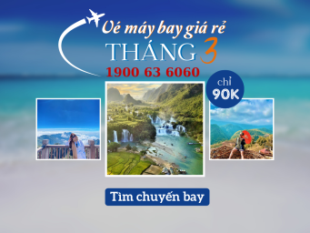 Vé máy bay giá rẻ tháng 3 chỉ từ 90.000 đồng